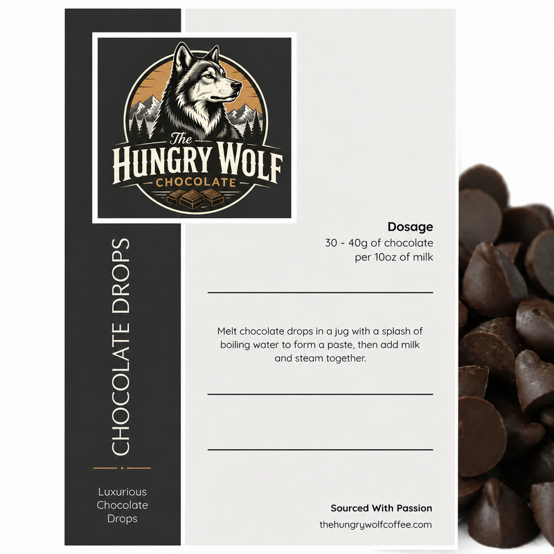 Milk Chocolate Drops for Hot Chocolate & Baking | Hungry Wolf Coffee