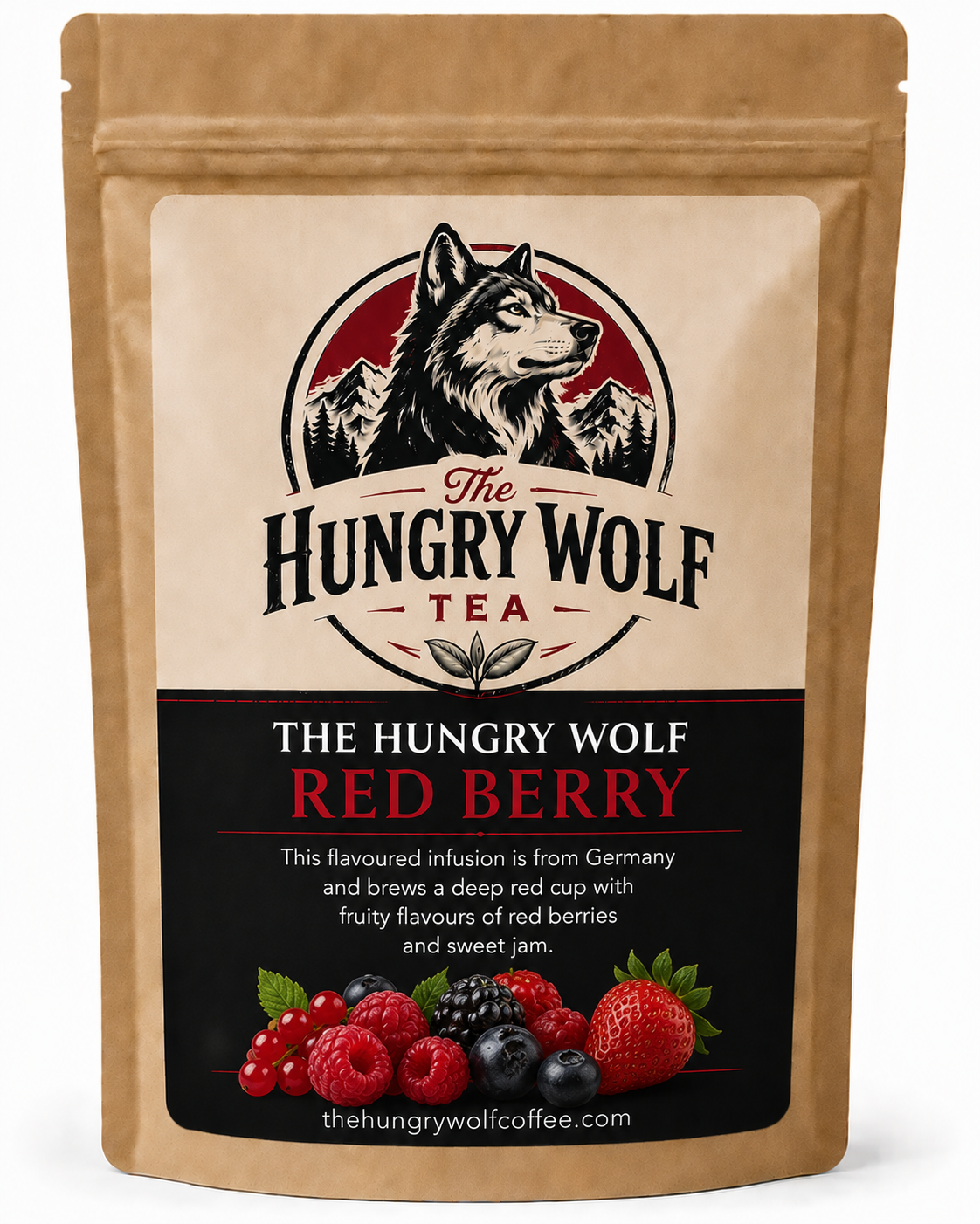 The Hungry Wolf Red Berry Tea – Premium Fruity Herbal Infusion