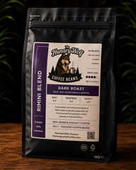 The Hungry Wolf Rimini Blend Coffee Beans | Dark Roast Specialty Arabica | Rich Espresso Blend with Dark Chocolate Notes