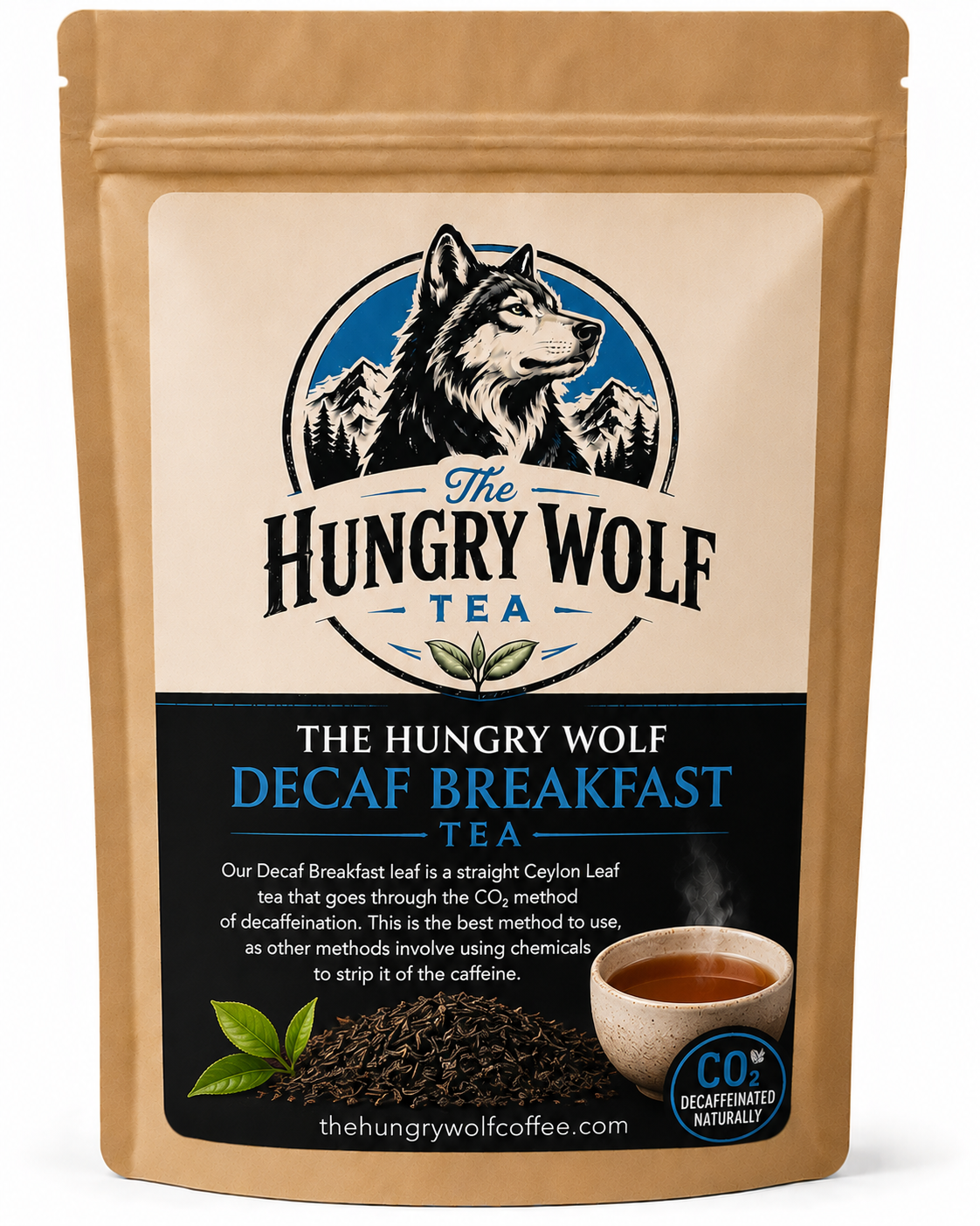 The Hungry Wolf Decaf Breakfast Tea – Premium Naturally Decaffeinated Ceylon Tea